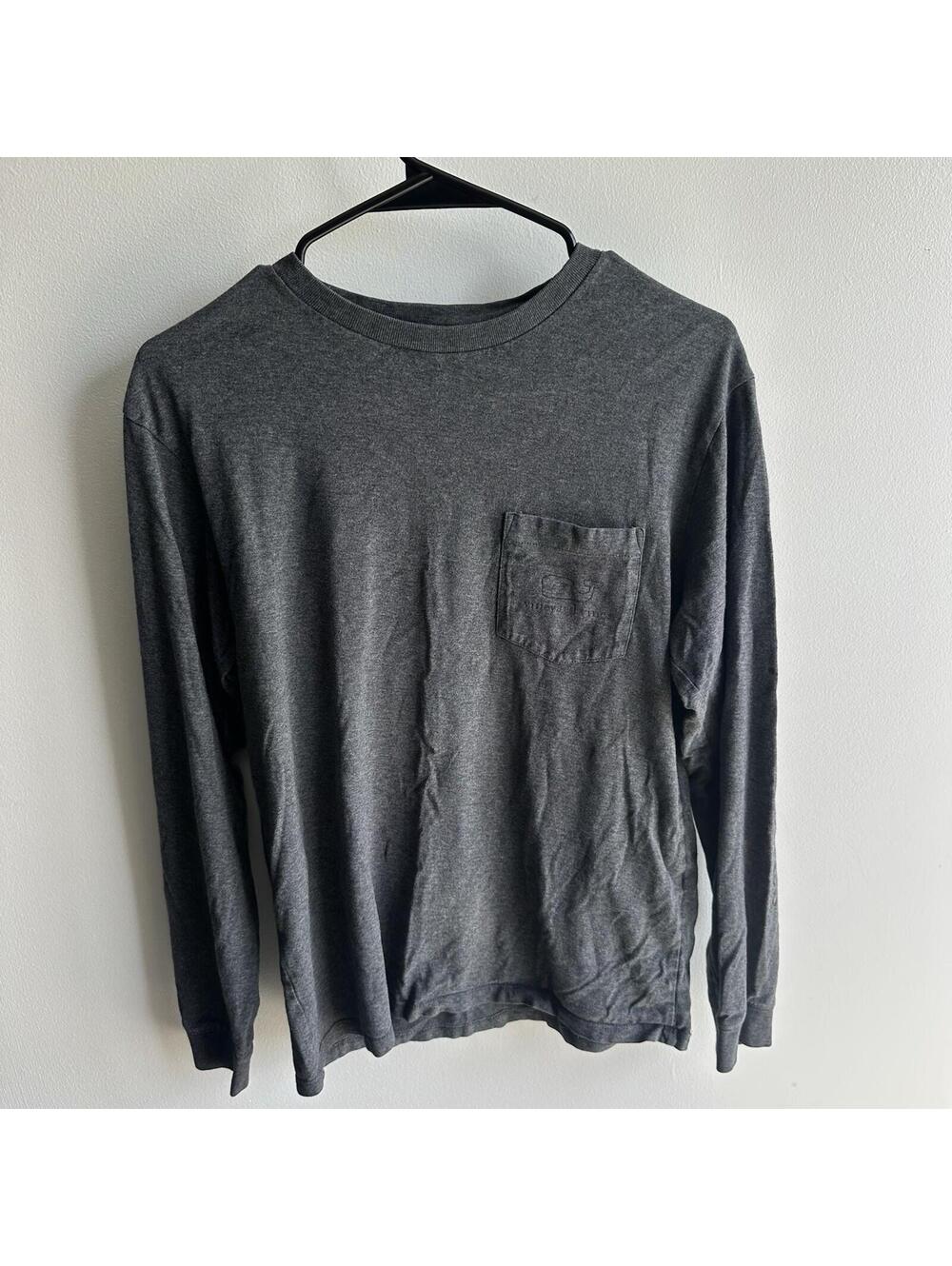 Vineyard Vines Shirt Men's Size XS Gray Long Sleeve Crew Neck Logo